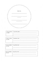 English Worksheet: Main Idea Table
