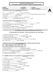 English Worksheet: English Test-1