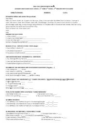 English Worksheet: 2nd wrtten exam for 9th grade students