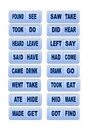 irregular verbs domino