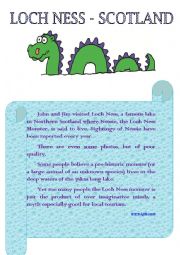 English Worksheet: Loch Ness - Scotland