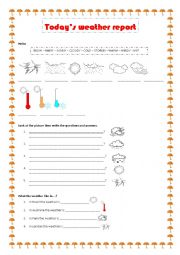 English Worksheet: What The Weather Like....