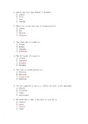 English Worksheet: Oral Speaking Test