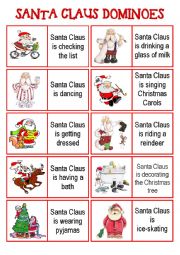 English Worksheet: SANTA CLAUS DOMINOES