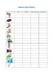 English Worksheet: IRREGULAR VERBS EXERCISE 1