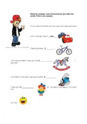 English Worksheet: toys