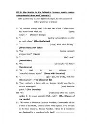 English Worksheet: THE FUTURE ...... IN THE MOVIES