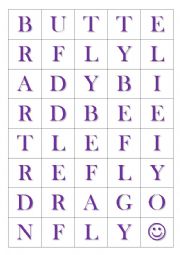 English Worksheet: Insects - word anagrams
