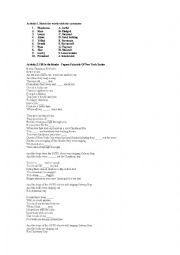 English Worksheet: Fairytale of New York