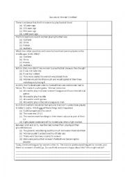 English Worksheet: Quiz about womens football