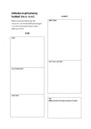 English Worksheet: Attitudes to girls playing football- Bend it like Beckham