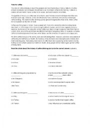 English Worksheet: TIME FOR COFFEE