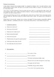 English Worksheet: Reading Comprehension