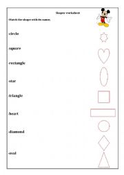 English Worksheet: shapes worksheet