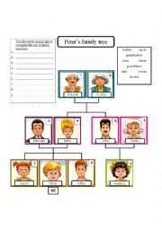 English Worksheet: Peters family tree
