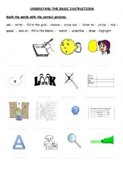 English Worksheet: Classroom Instructions