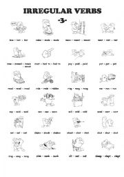 English Worksheet: Irregular verbs handout  3/4