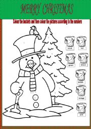 English Worksheet: Merry Christmas colouring worksheet