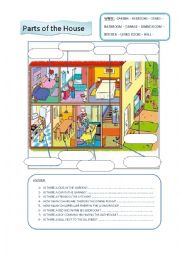 English Worksheet: Parts of the house