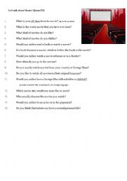 English Worksheet: chat about movies 
