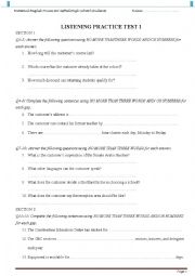 English Worksheet: IELTS LISTENING PRACTICE