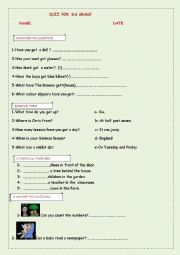English Worksheet: Exam: Have got Has got,Can -Cant