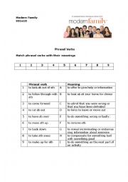 English Worksheet: Modern Family Christmas episode - phrasal verbs practice