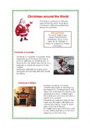 English Worksheet: Christmas Around the World