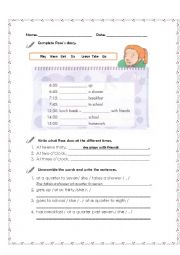 English Worksheet: daily activities