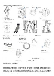 English Worksheet: Clothes, Jewels and Accessories