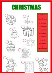 English Worksheet: Christmas Vocabulary