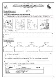 English Worksheet: The Fox And T he Crow