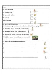 English Worksheet: daily activities