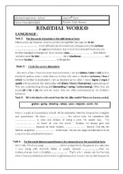 English Worksheet: Remedial work1 (9th form)