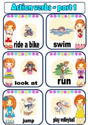 English Worksheet: Action verbs - part 1