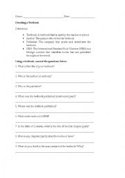 English Worksheet: Decoding a Textbook