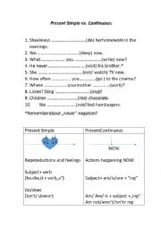 English Worksheet: Present Simple vs Continuous