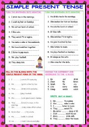 English Worksheet: simple present tense