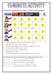 English Worksheet: 15 -minute activity