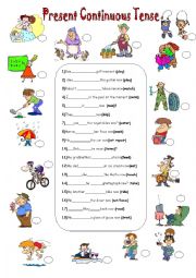 English Worksheet: present continuous