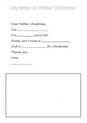 English Worksheet: Letter to Santa template