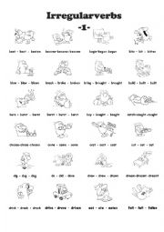 English Worksheet: Irregular verbs handout  1/4