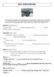 English Worksheet: 2014 A YEAR IN REVIEW