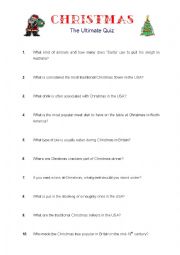 English Worksheet: Christmas - The Ultimate Quiz