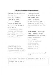 English Worksheet: frozen- Do you want to build a snowman
