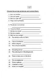 English Worksheet: vocabulary and grammar test