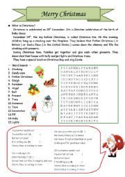 English Worksheet: christmas song and quiz