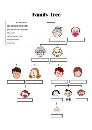 English Worksheet: family tree