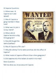 English Worksheet: American Gangster - Al Capone