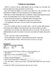 English Worksheet: reading